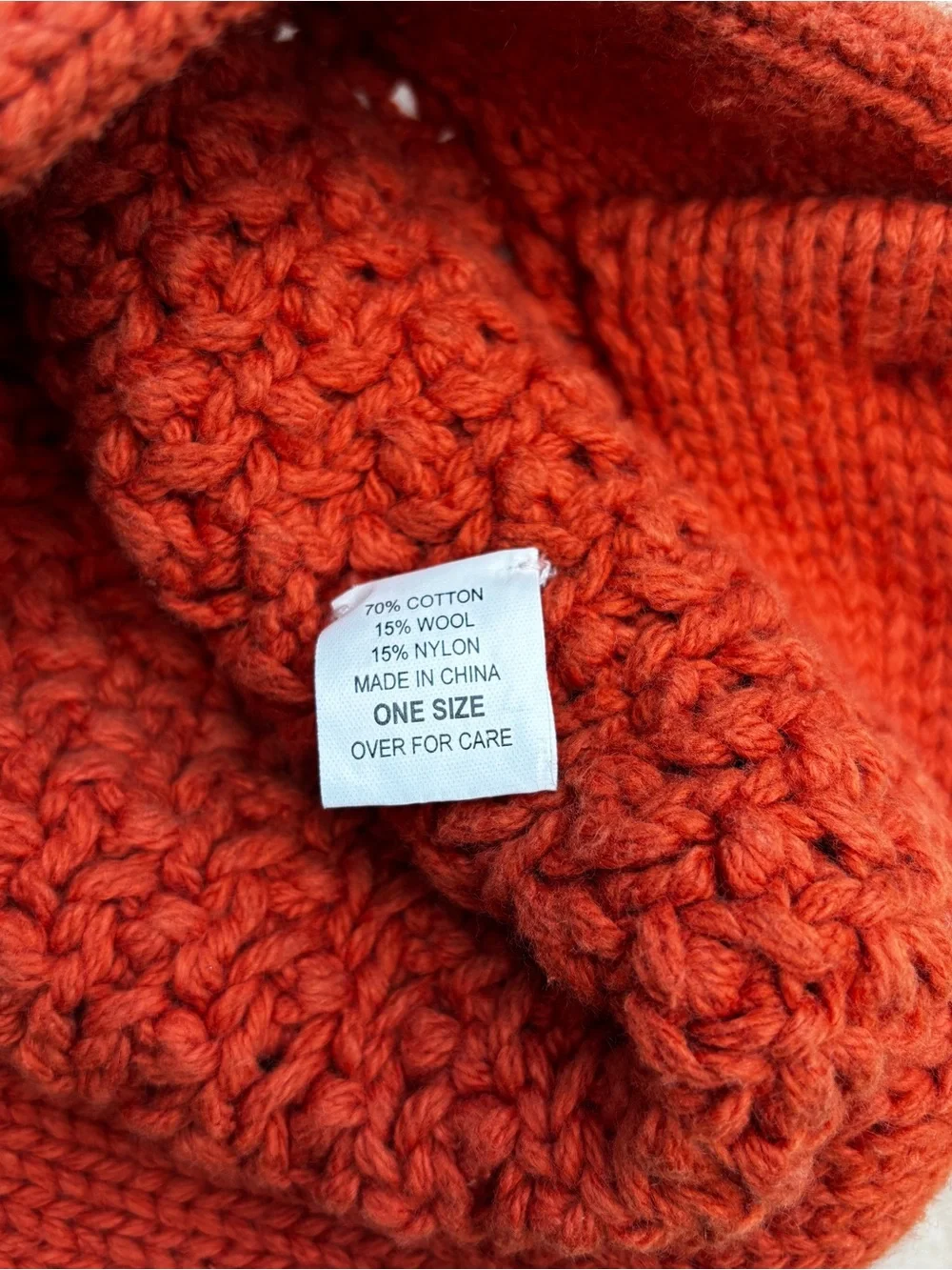 Abercrombie & Fitch Crochet Beanie Hat - Orange One Size